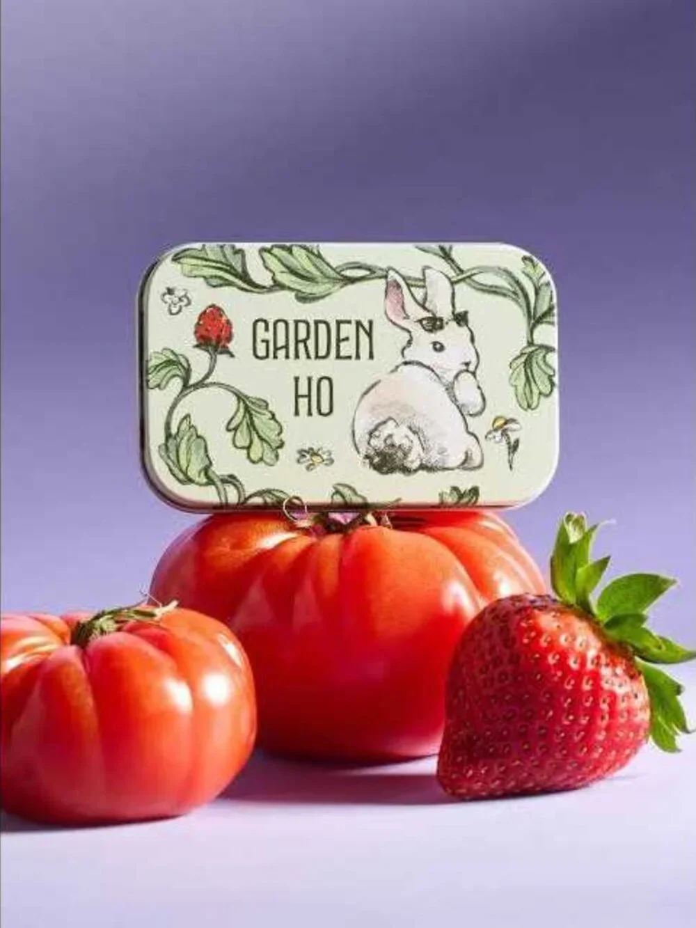 Set of 2 Urban Outfitters sentiment tin box scented candles Garden Ho bunny